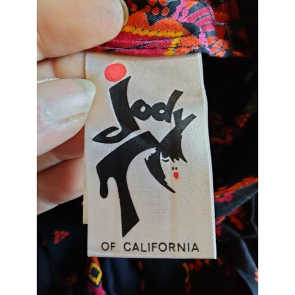 Jody T Of California Vintage Black Dress With Aztec Designs‎ Size 11 - Picture 7 of 10